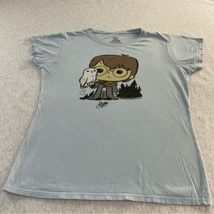 HARRY POTER & HEDWIG POP! TEES WOMEN’S SHORT SLEEVE T-SHIRT SIZE: MEDIUM / BLUE